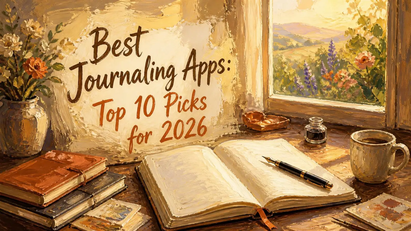 Painterly rotoscope illustration created for the article Best Journaling Apps: Top 10 Picks for 2026