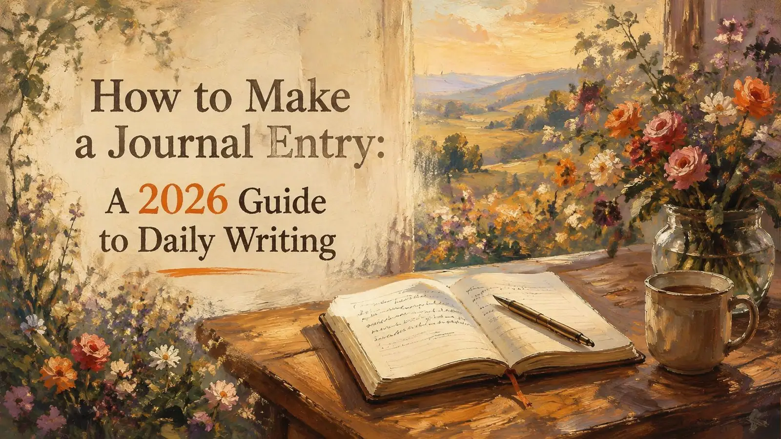 Painterly rotoscope illustration created for the article How to Make a Journal Entry: A 2026 Guide to Daily Writing